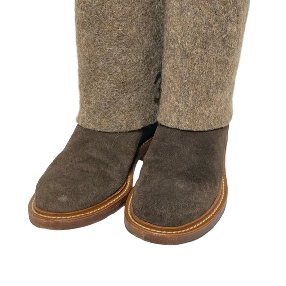 CHANEL - Dark Brown Brown Suede Wool Women's Boots 624-050925 - Picture 3 of 8